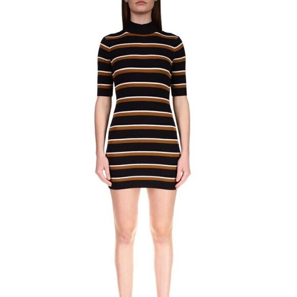 Sanctuary Easy-Rib Mock-Neck Dress Stripped Mini XXL - Picture 1 of 3